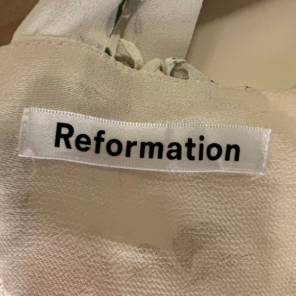 Reformation Christine Mini Dress in Citron (Lemon Print, Women's Size 8 - Picture 3 of 16